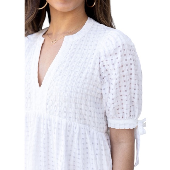 English Factory White Eyelet Maxi Dress with Puff Sleeves - Picture 2 of 7